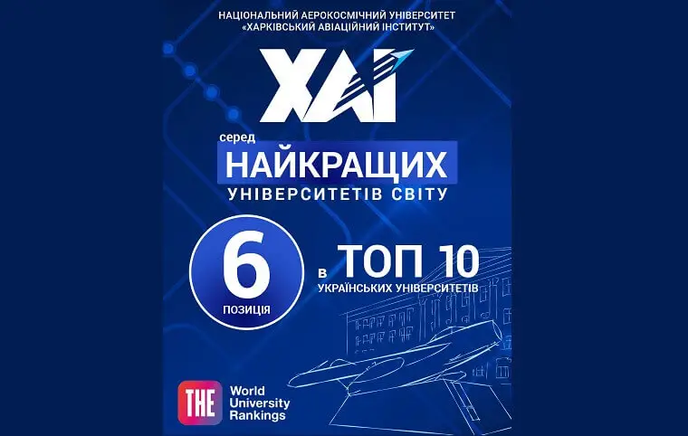 ХАІ серед ТОП-10 університетів України у світовому рейтингу World University Rankings 2026!