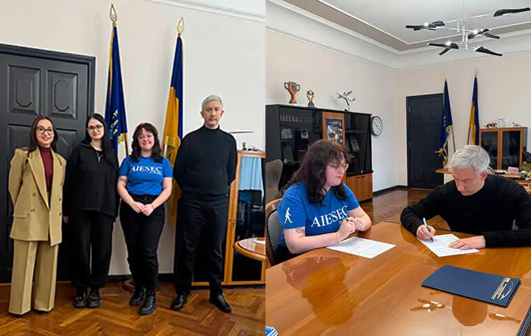 Меморандум про співпрацю з молодіжною організацією AIESEC Меморандум про співпрацю з молодіжною організацією AIESEC